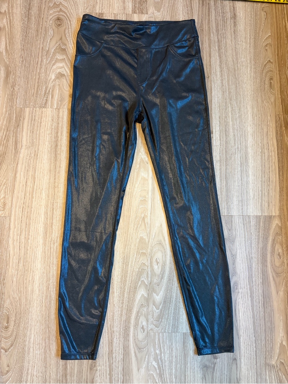 Halara Women's Black Faux Leather Leggings size M NWT